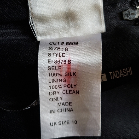 Neiman Marcus Tadashi 100% silk Black Halter Neck Formal Evening Dress size 8 - Picture 5 of 5